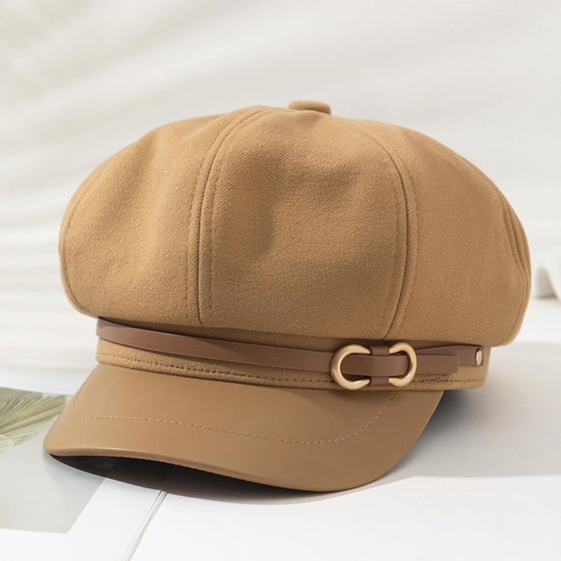 Busnos Newsboy Hats for Women and Men Beret Women's Hats & Caps Fall and Winter Womens Hat y2k Hat Women's Octagonal Cap - Image 4